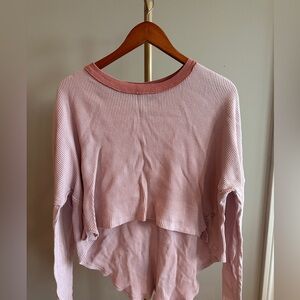 We The Free by Free People Cropped Thermal Waffle Top – XS